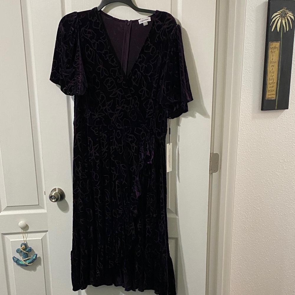 Calvin Klein Dark Purple Midi Dress